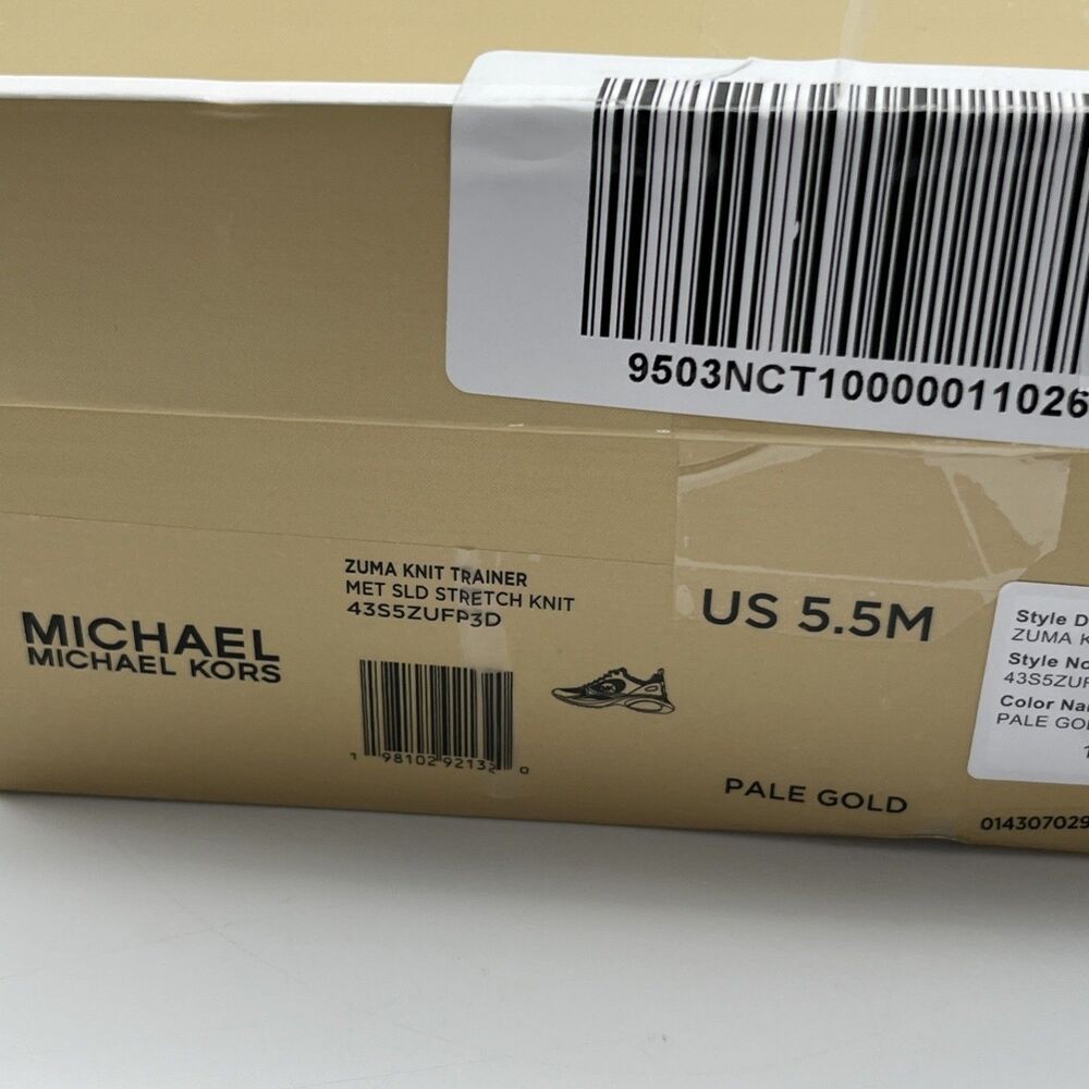 Michael Kors Zuma Trainer Womens US 5.5M Pale Gold Platform Lifestyle Shoes - Picture 5 of 10